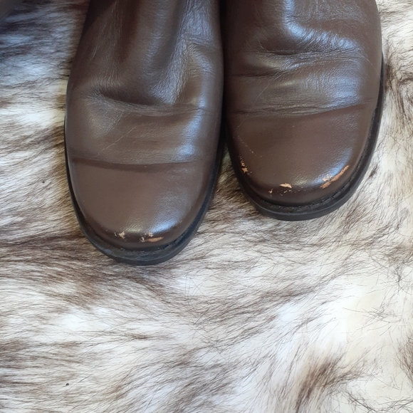 Women's Distressed Leather Mid Boots Size 7 - Picture 4 of 8